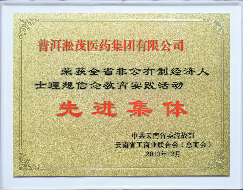 2013年—云南省非公有制經(jīng)濟人士理想信念教育實踐活動 先進集體